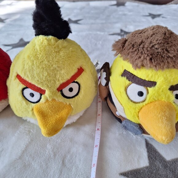 Angry Birds Lot Of‎ 3 Red, Yellow, Star Wars 4" Plush 2010 Plush Toy No Sound - Picture 10 of 10